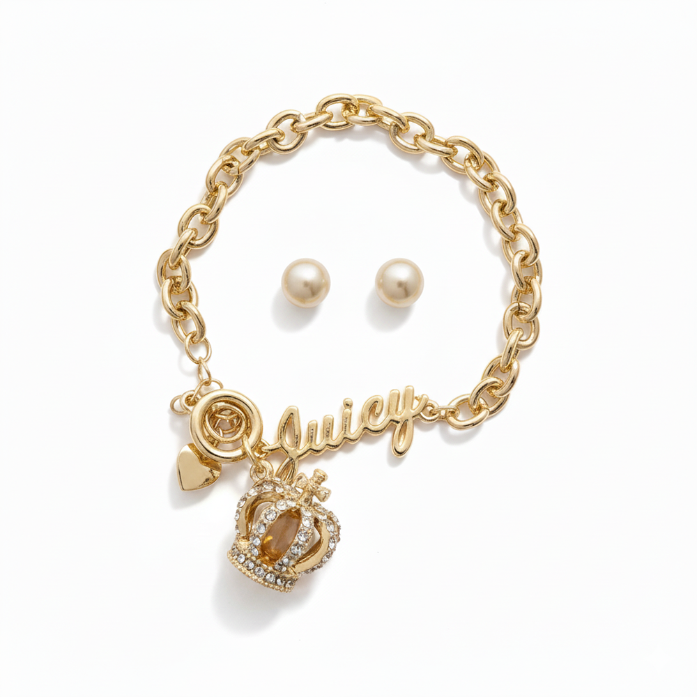Juicy Couture Set De Pulsera y Zarcillos