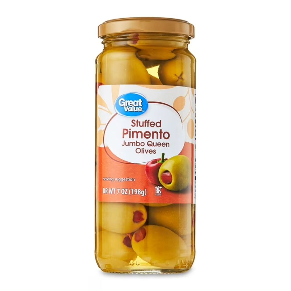 Great Value Aceitunas Rellenas Stuffed Pimento Jumbo Queen Olives 198gr