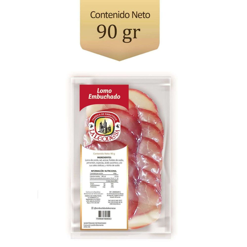 Leonesa Lomo Embuchado Rebanado 90gr