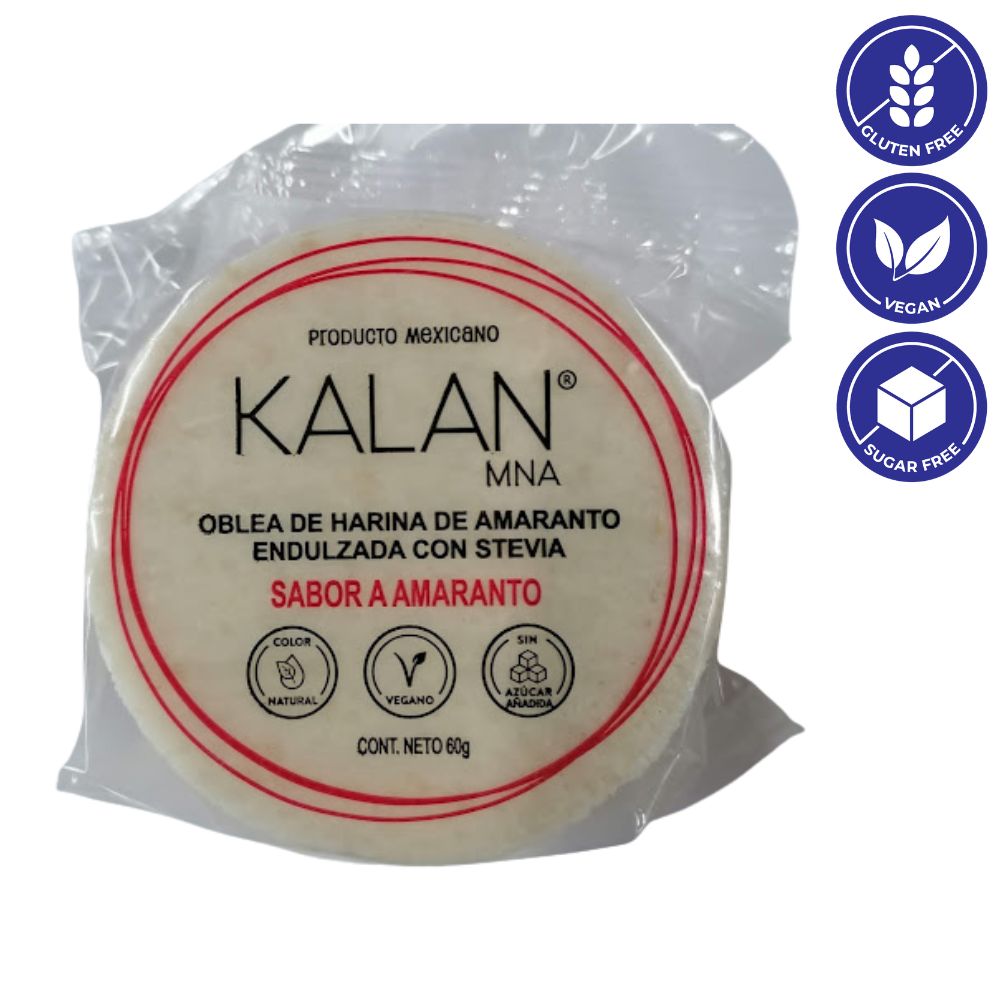 Kalan Obleas de Amareto Sin Azúcar y Sin Gluten Sabor a Amaranto 60gr