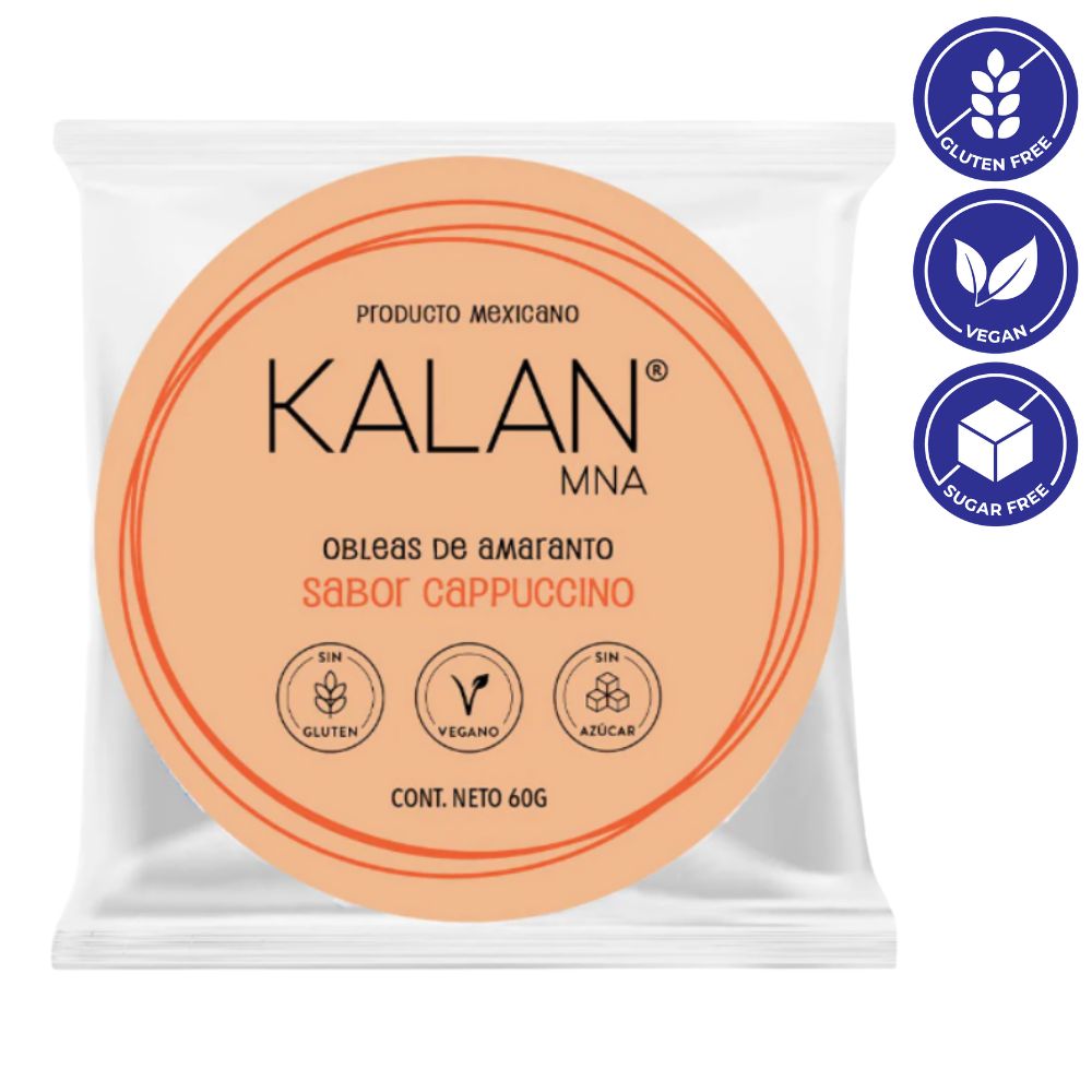 Kalan Obleas de Amareto Sin Azucar y Sin Gluten Sabor a Capuchino 60gr