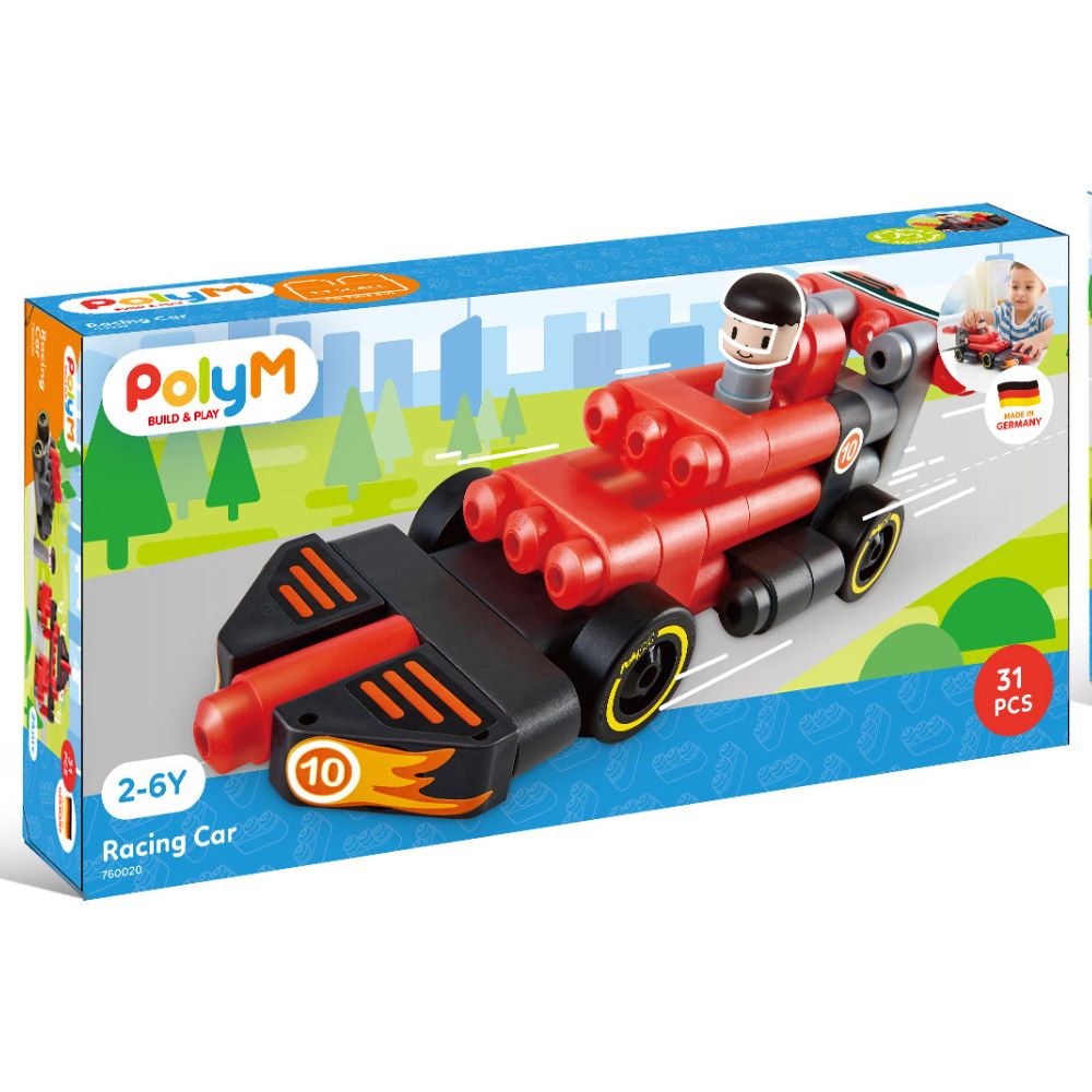 PolyM Racing Car 31 Pzas 2-6 Years