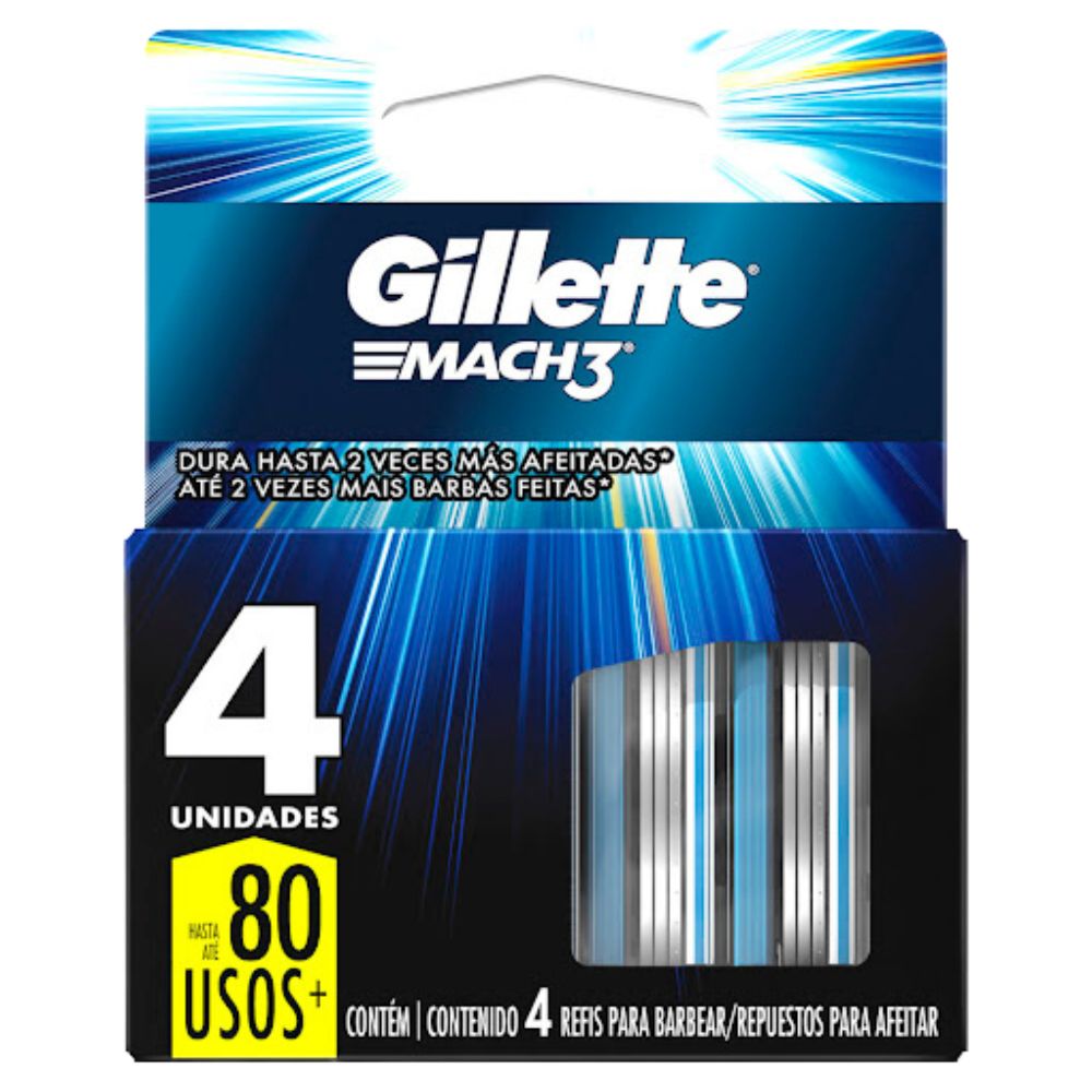 Gillette Mach3 Cartucho Afeitar 4 Und