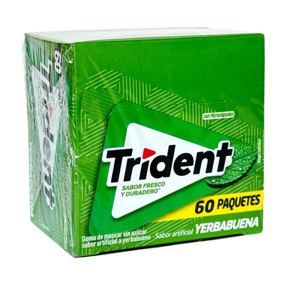 Chiclets Trident Yerbabuena 60 Unidades
