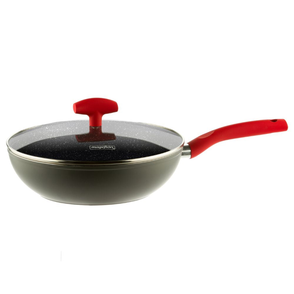 Mageflon Wok Con Tapa Vulcano 28cm