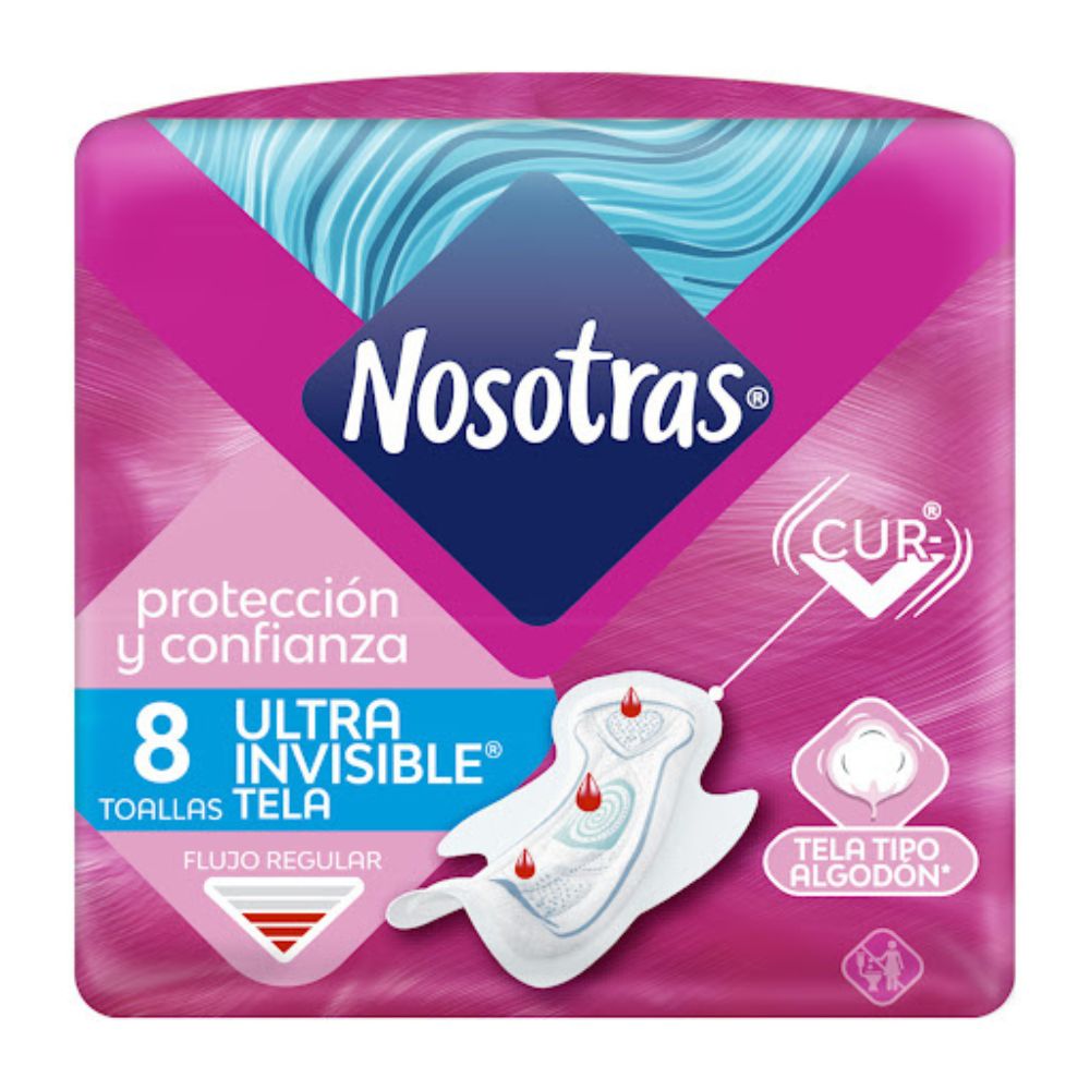 Nosotras Toalla Sanitaria Ultra Invisible Algodon 8 Und
