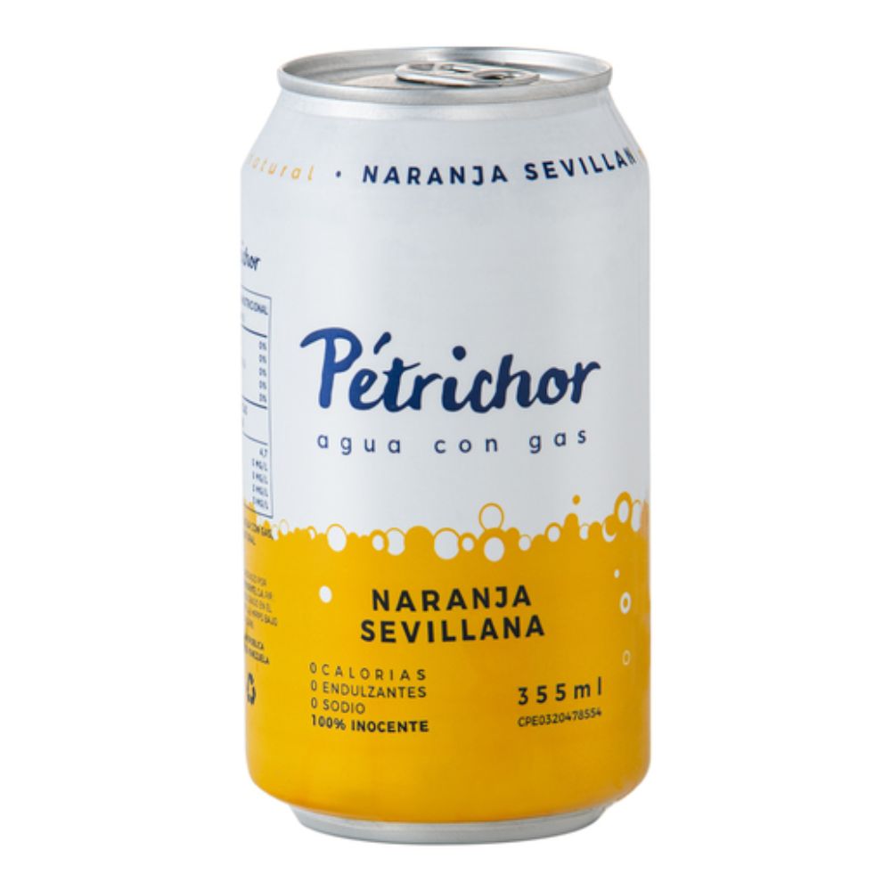 Petrichor Agua con Gas sabor a Naranja Sevillana 355ml