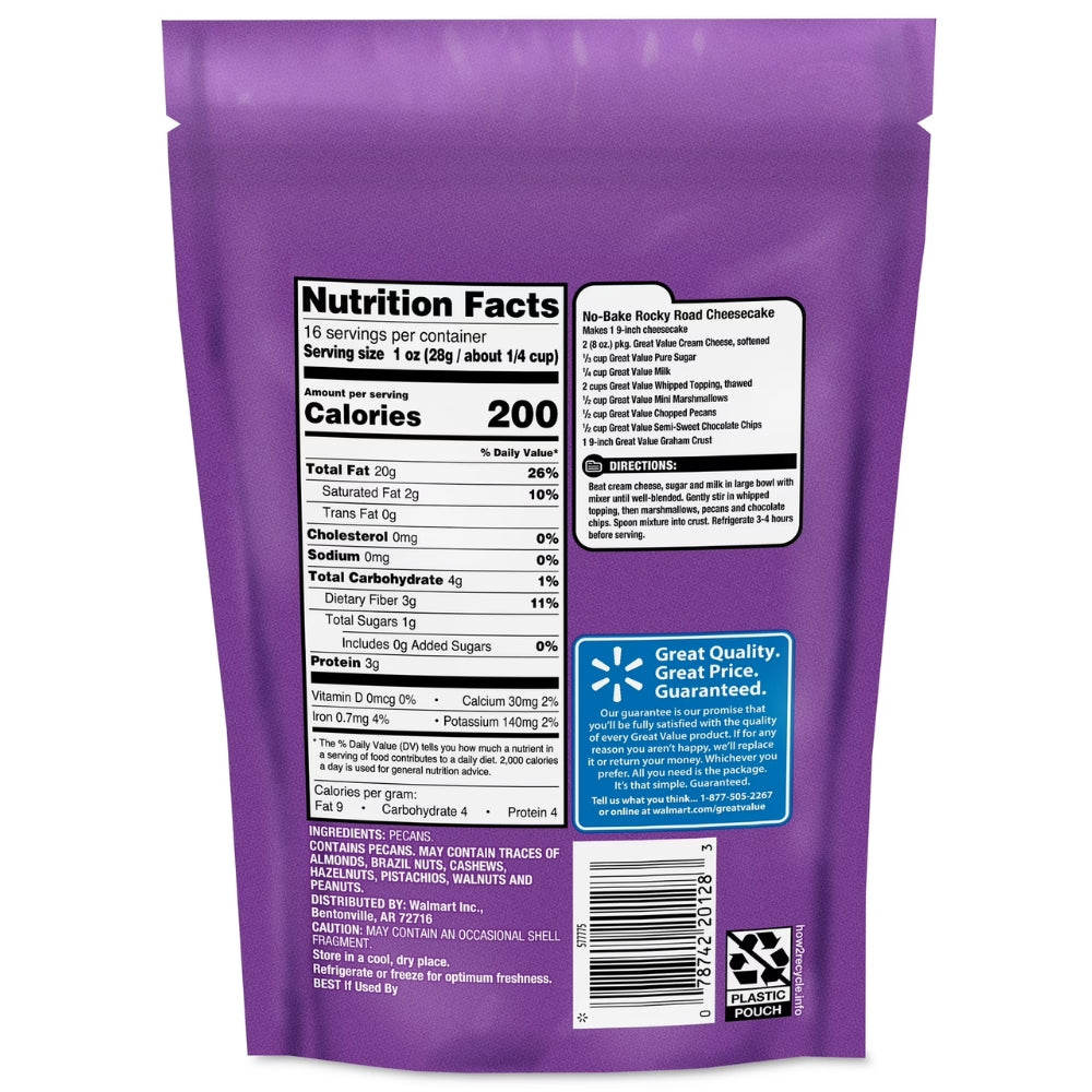 Great Value Pecans Nueces 453gr