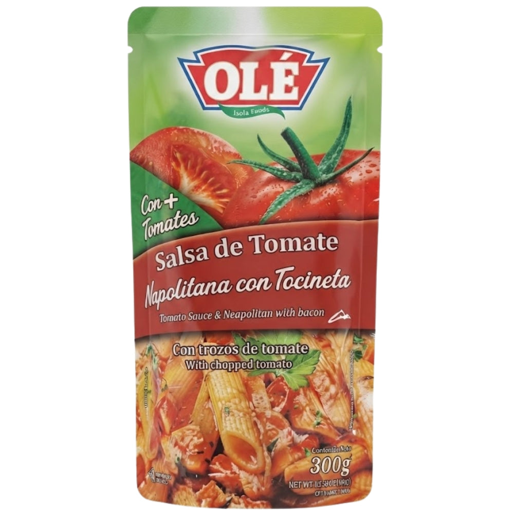 Olé Salsa De Tomate Napolitana con Tocineta Pouch 340gr