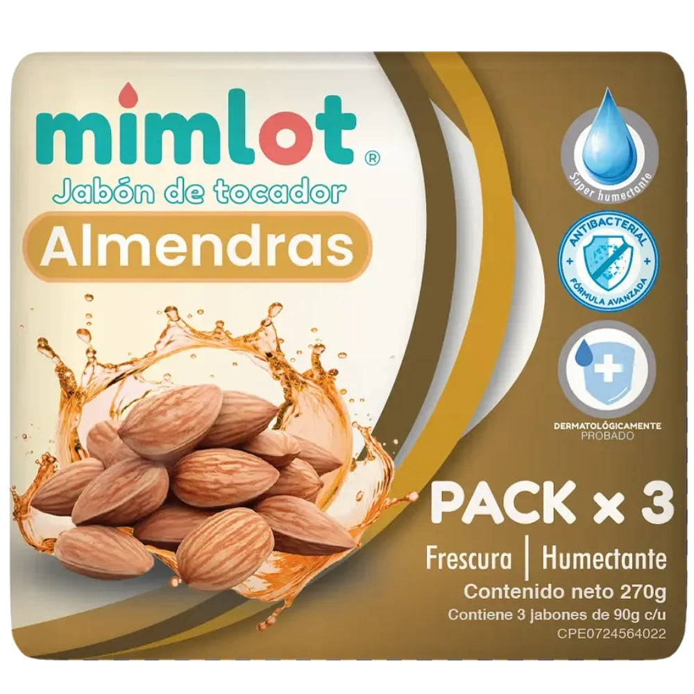 Mimlot Jabon de Tocador Almendra 3 Pack 270gr