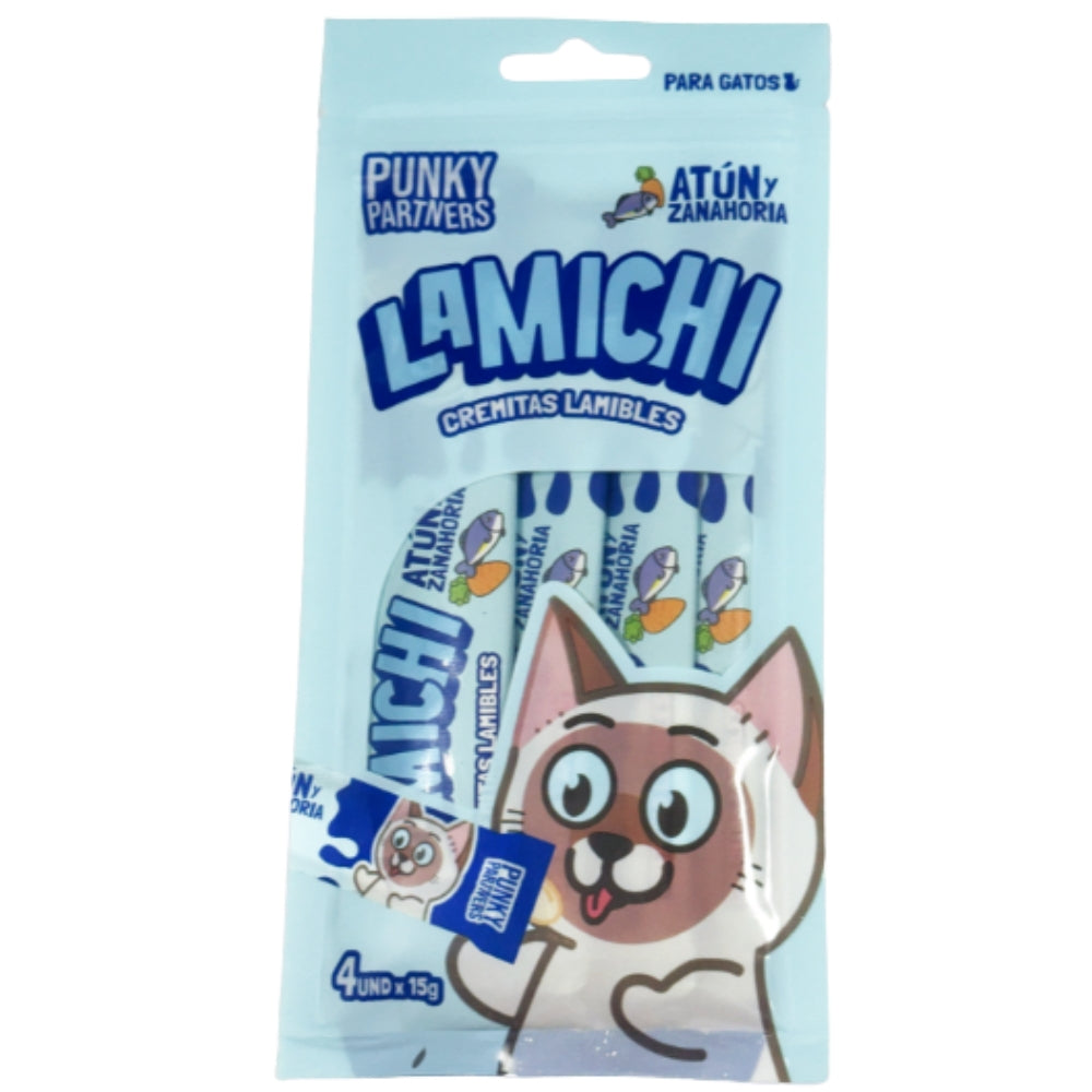 La Michi Snack Lamible para Gatos Punky Partners Atun y Zanahoria 4 Und x 15gr