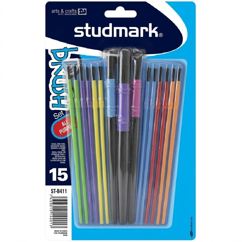 Studmark Set de Pinceles Finos y Gruesos 15 Und