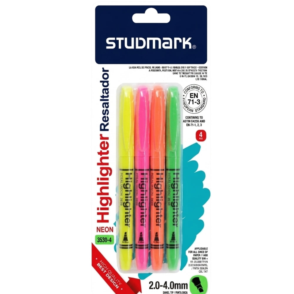 Studmark Set de Resaltadores de Colores 4 Und