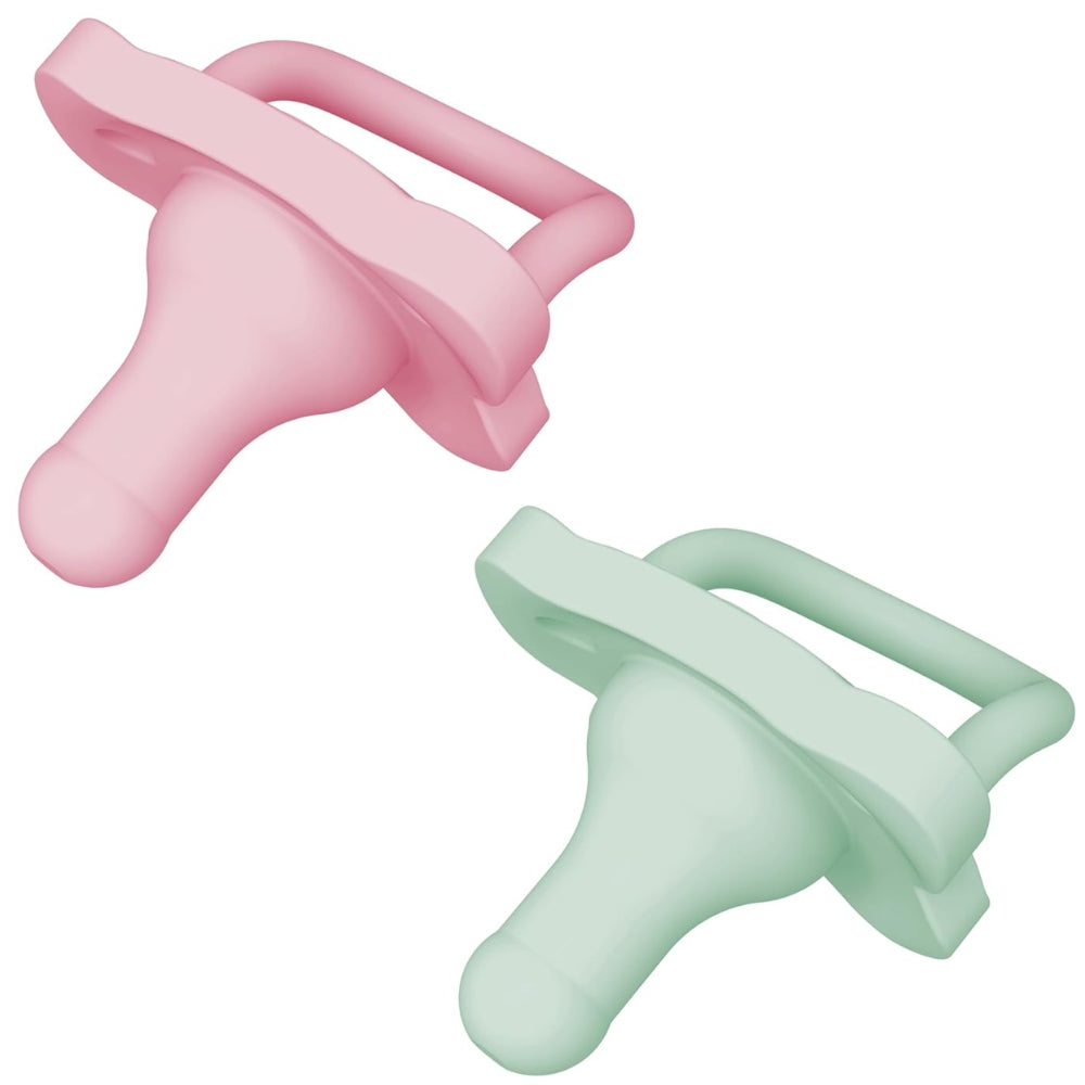 Dr.Brown's Chupón HappyPaci 100% Silicona 0-6m 2 Und sin BPA Diseño Anatómico Rosa y Verde