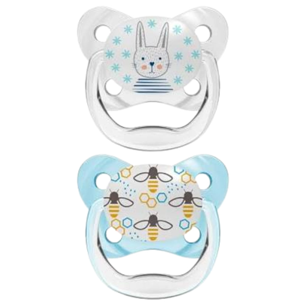 Dr.Brown's Chupón Prevent Etapa 1 Animal Faces Conejito Azul 2Und 0-6m+