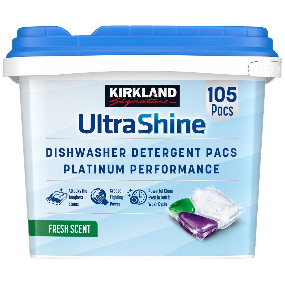 Lavaplatos Kirkland Fresh Scent Ultra Shine 105 Pacs 1.35kg