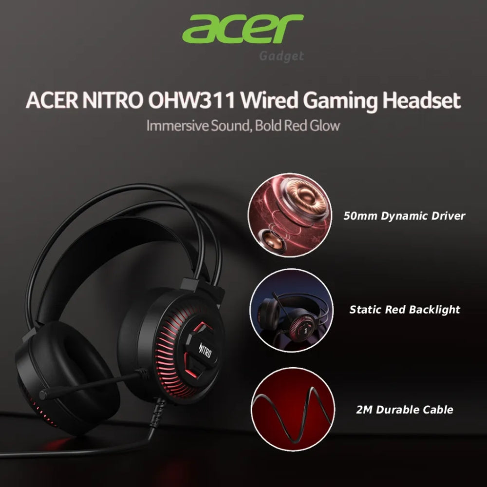 Acer Audifonos Nitro Wired Headset OHW311