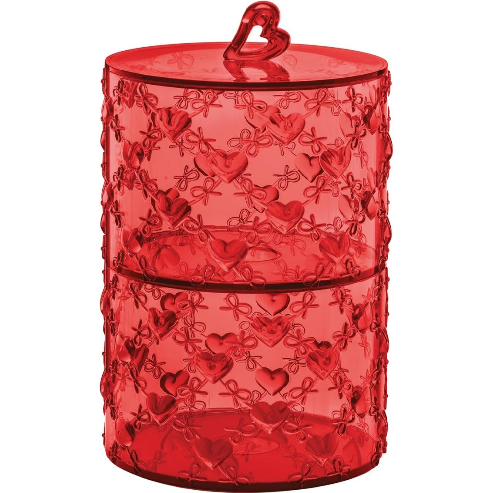 Guzzini Set De 2 Contenedores Apilables Love Rojo