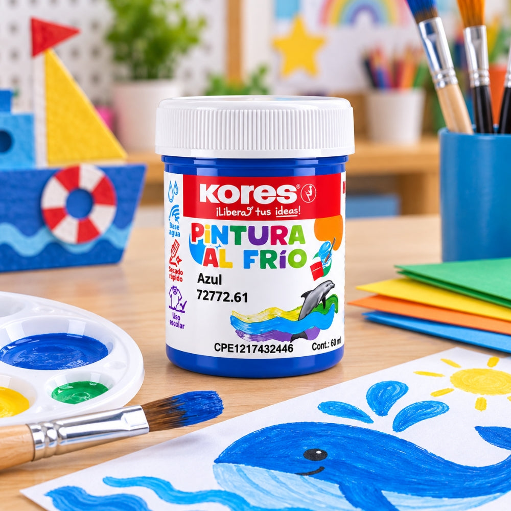 Kores Pintura Al Frio 60ml Color Azul 1 Und