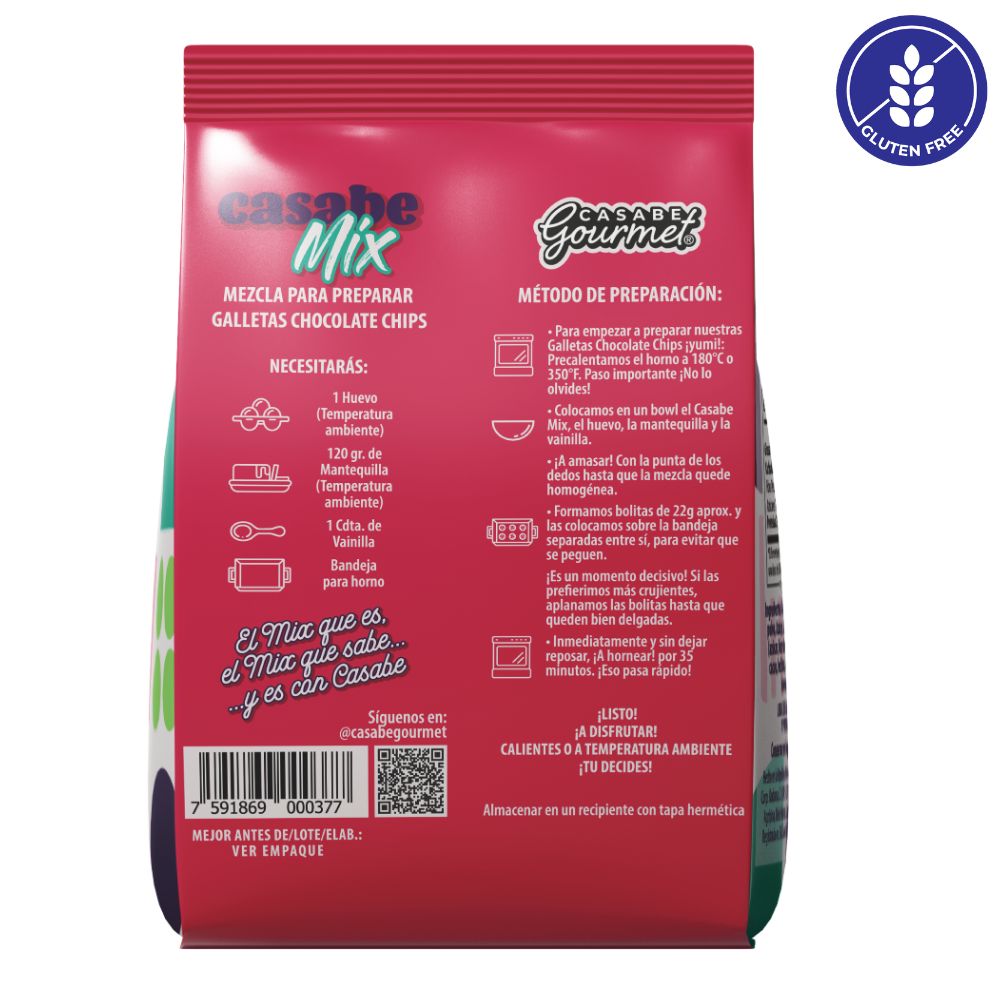 Casabe Gourmet Casabe Mix Galletas Choco Chips Mezcla 440gr