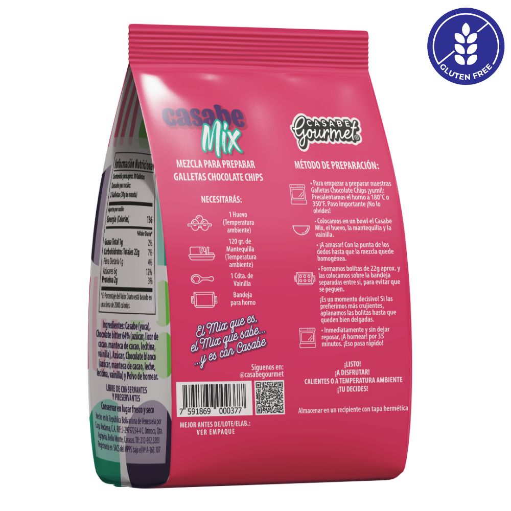 Casabe Gourmet Casabe Mix Galletas Choco Chips Mezcla 440gr