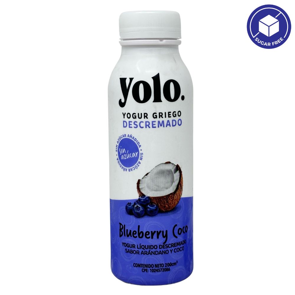 Yolo Yogurt Griego Liquido Descremado Blueberry Coco 200ml