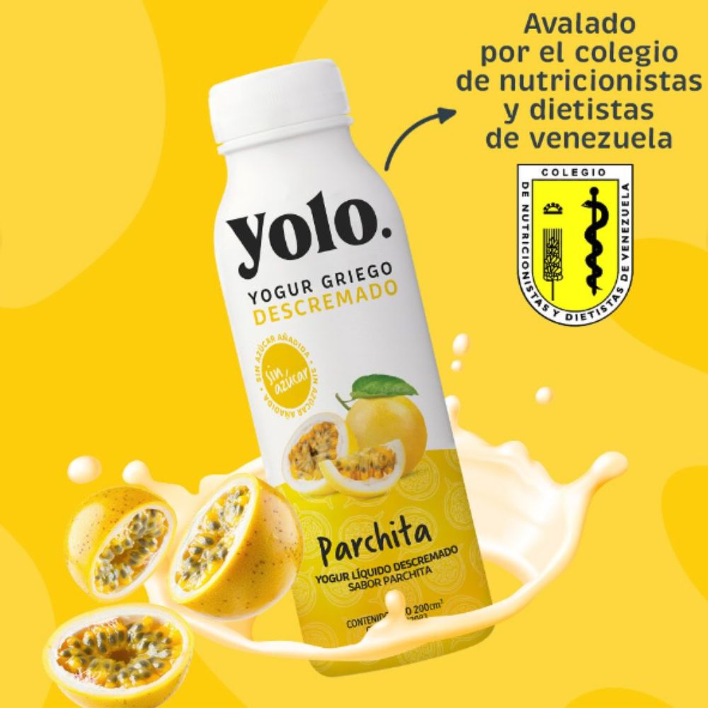 Yolo Yogurt Griego Liquido Descremado Parchita 200ml