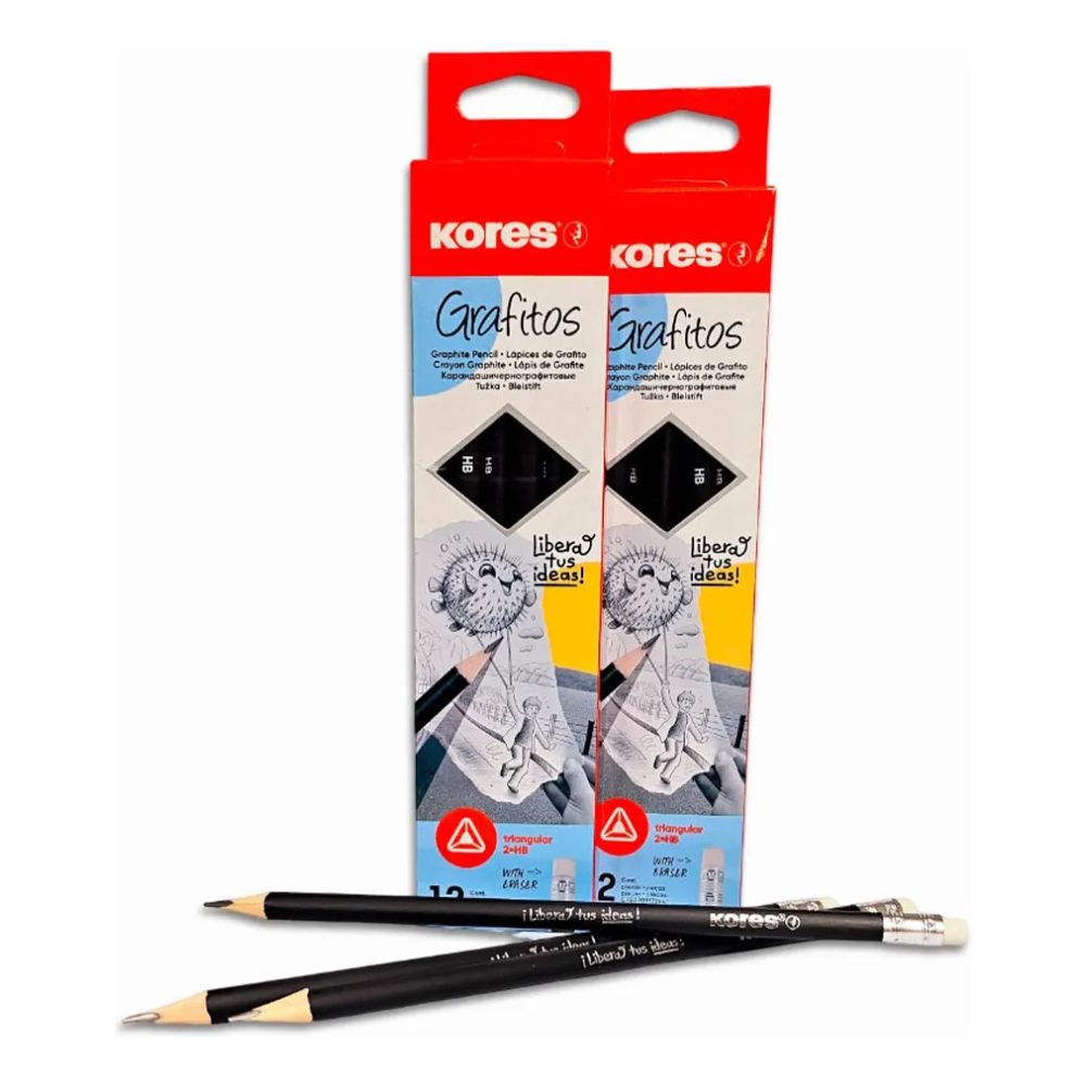 Kores Lapiz De Grafito Triangular 2 HB 12 Und
