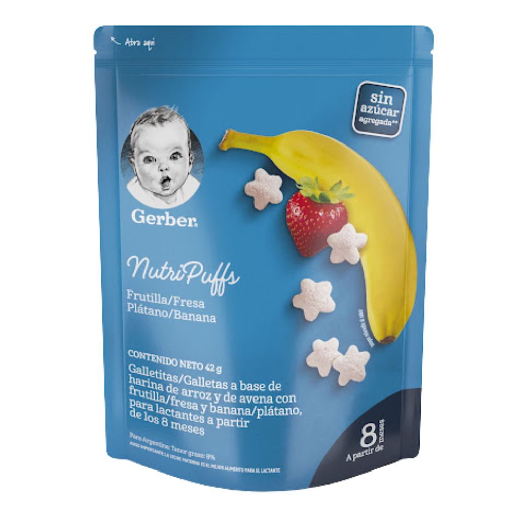 Gerber Galletas Nutrisnack Banana - Fresa 42gr