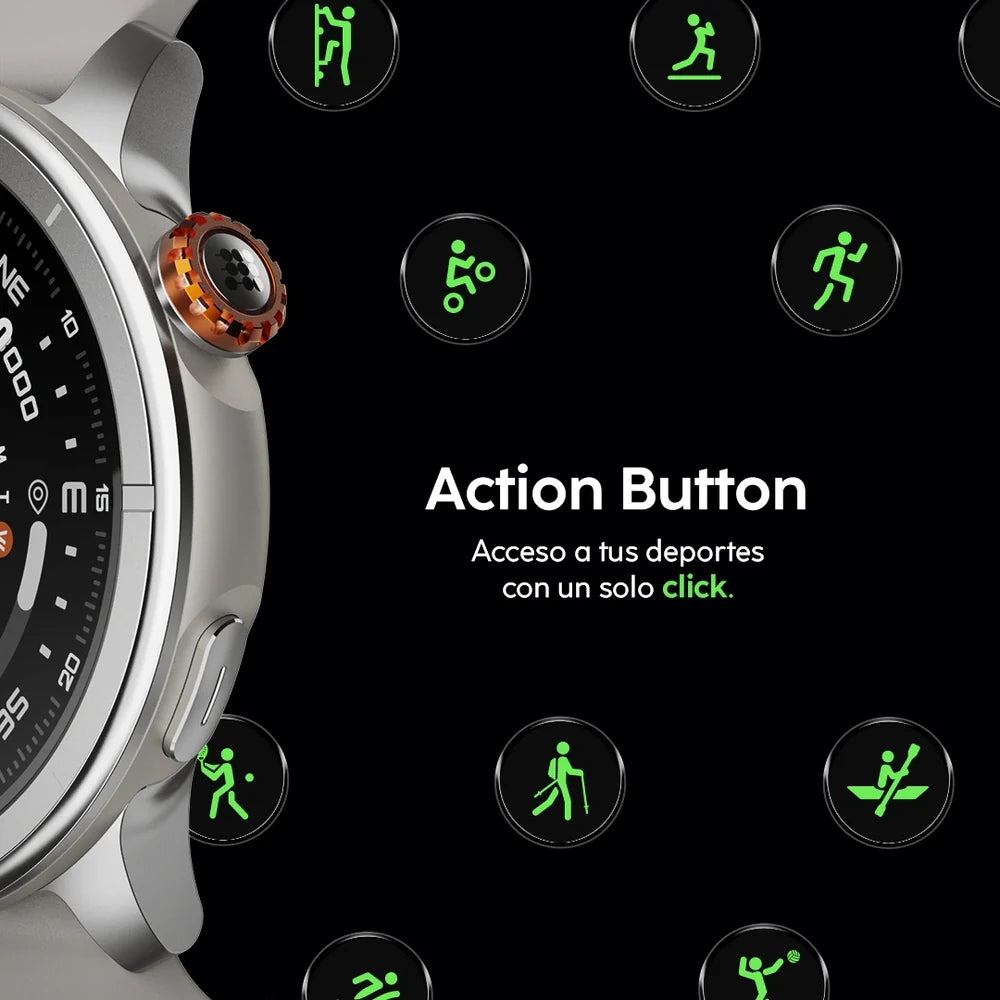 Cubitt Reloj Aura Pro 2 Con Bluetooth, GPS, IA Coach y Salud Wolf Gray