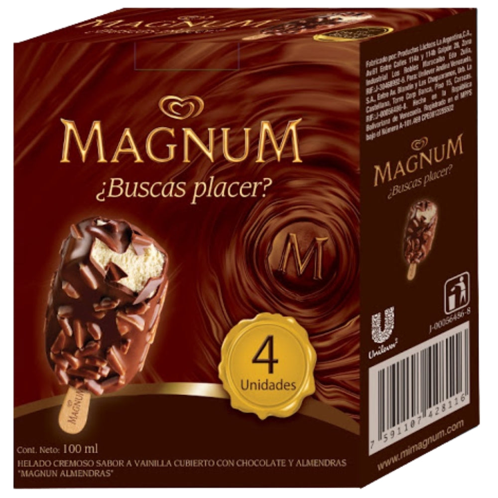 Helados Magnum 4 Unidades con Almendras