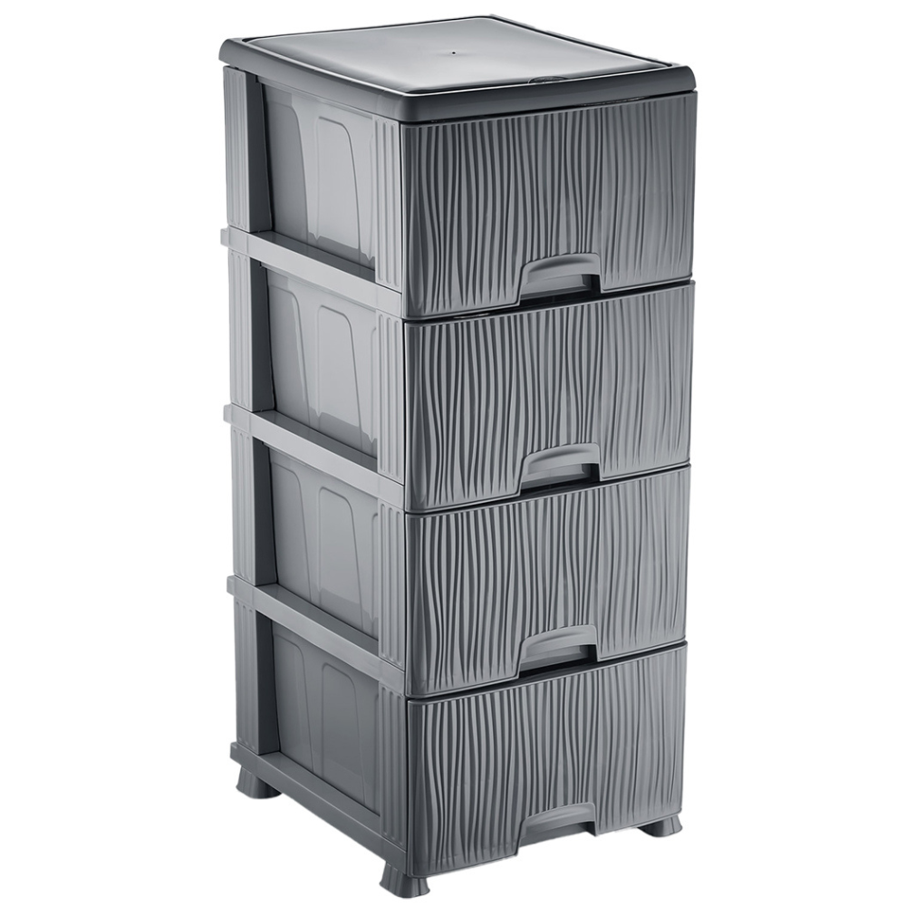 Alfa Hogar Gavetero Eco Ondas 4 Gavetas Color Grey