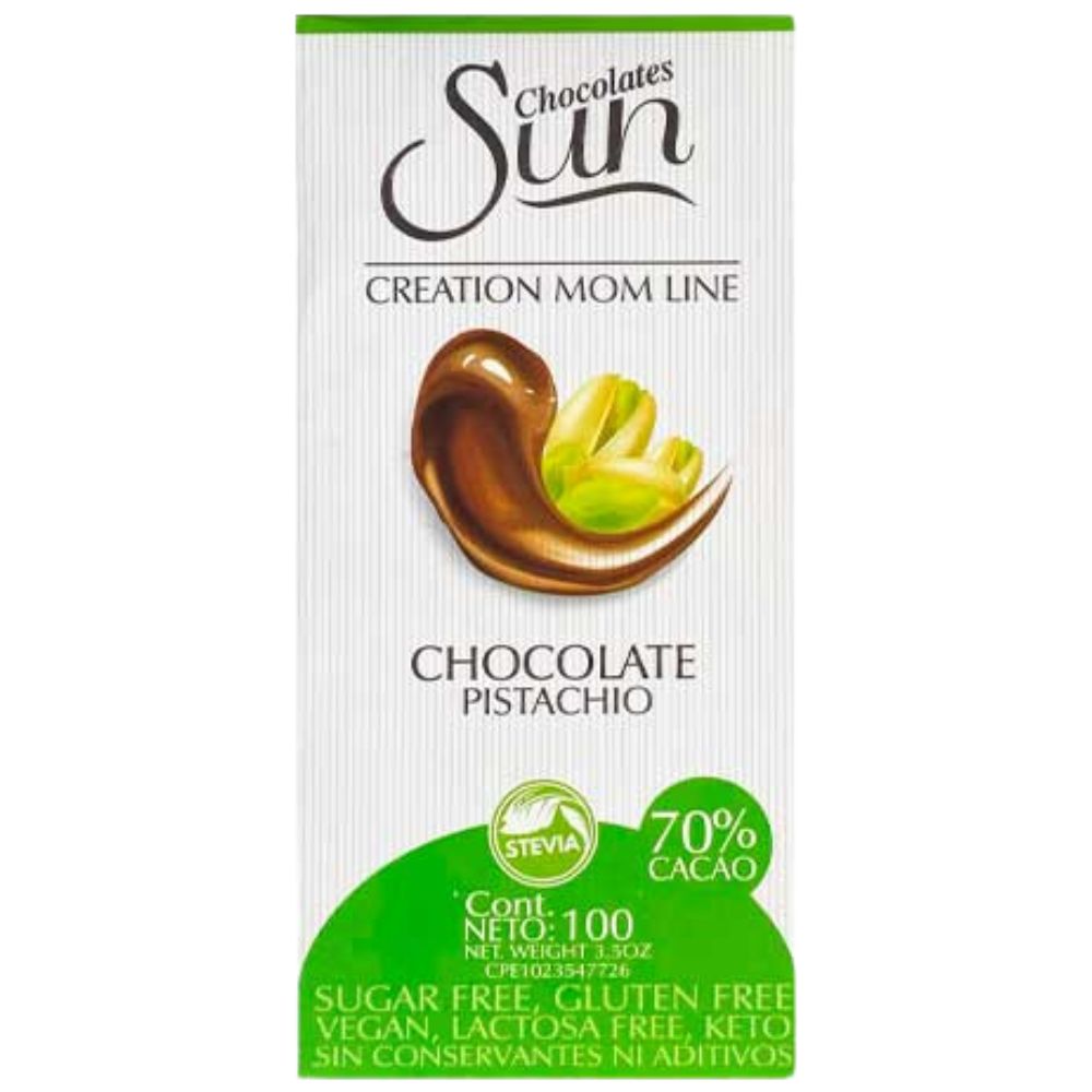 Chocolate Sun Creation Mom Line  70% Cacao Chocolate Pistacho 100gr