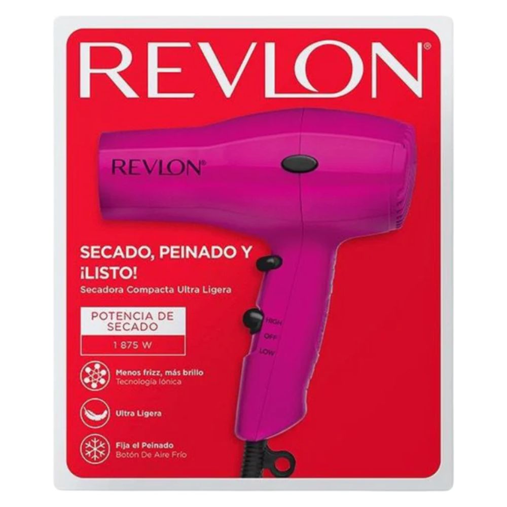 Revlon Secador Secado, Peinado y ¡Listo! Rosado