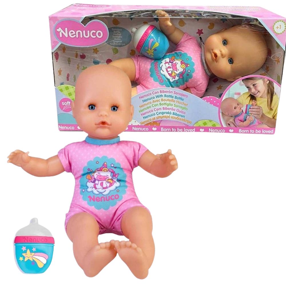 Nenuco Muñeco Con Biberon Y Sonajero Pink 3+