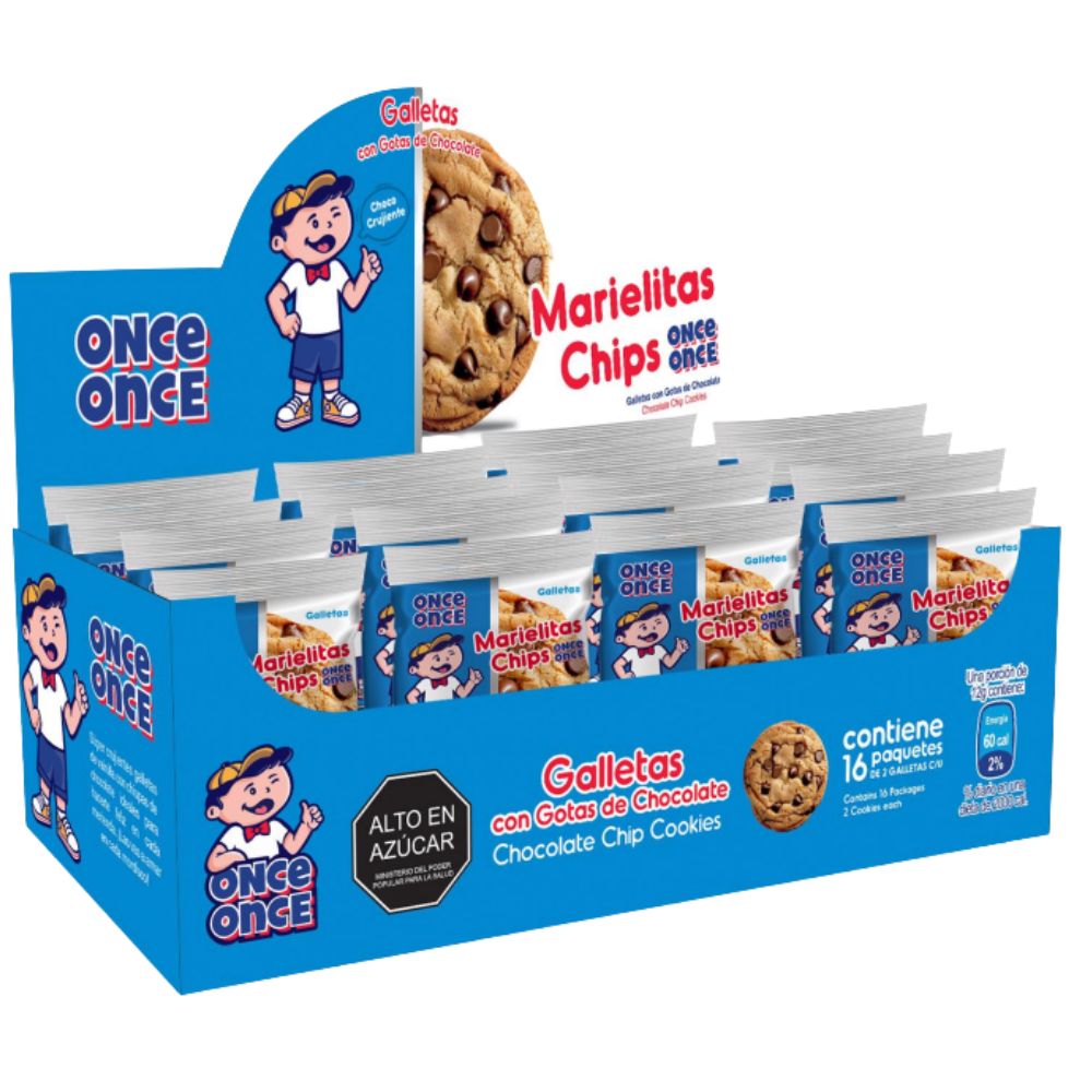 Once Once Galletas Marielitas Chips 16 Und x 384gr c/u
