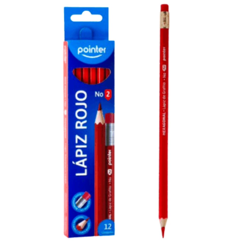 Pointer Caja de Lapiz de Chequeo Rojo N.2 12 und