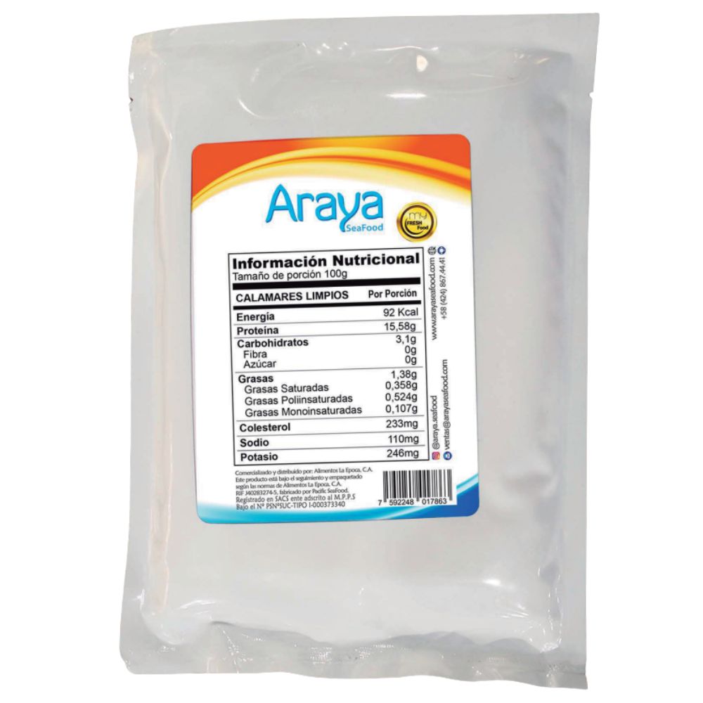 Araya Calamares Limpios 500gr