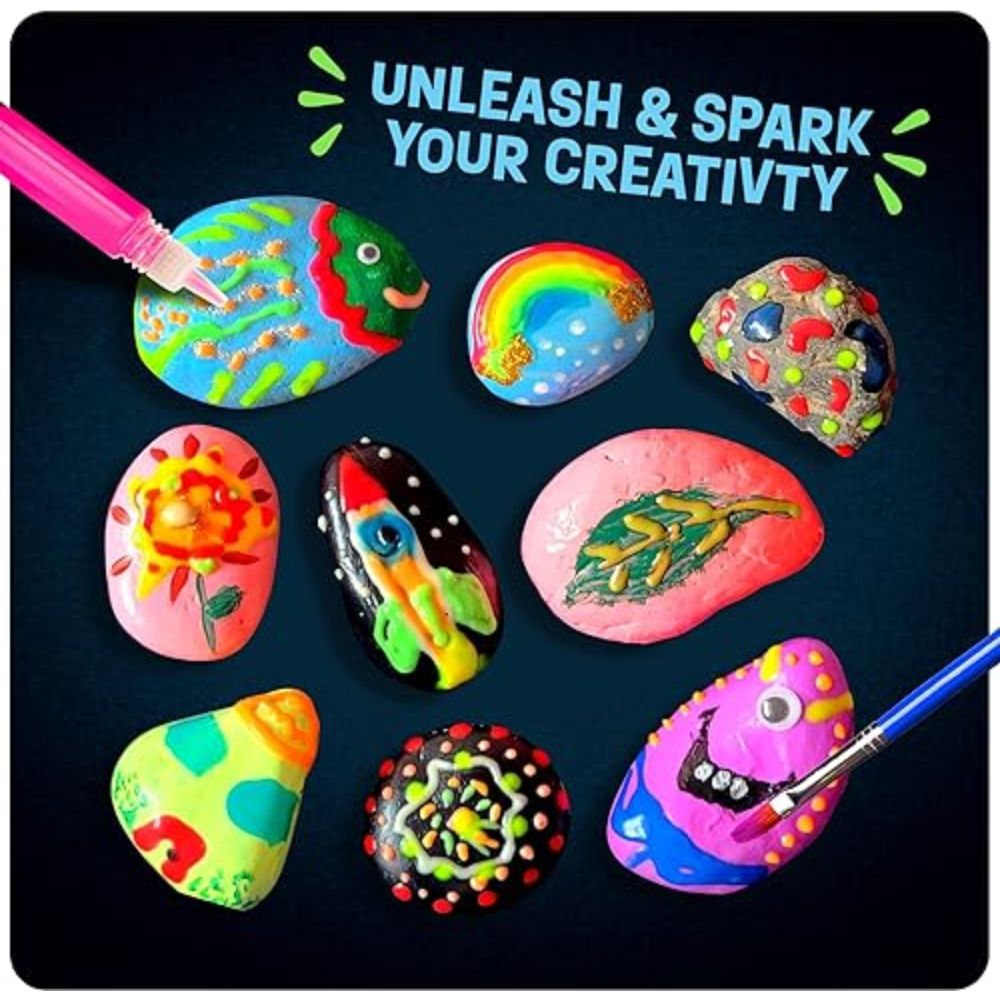 Glow In the Dark Rock Painting Complete Craft Kit 6+