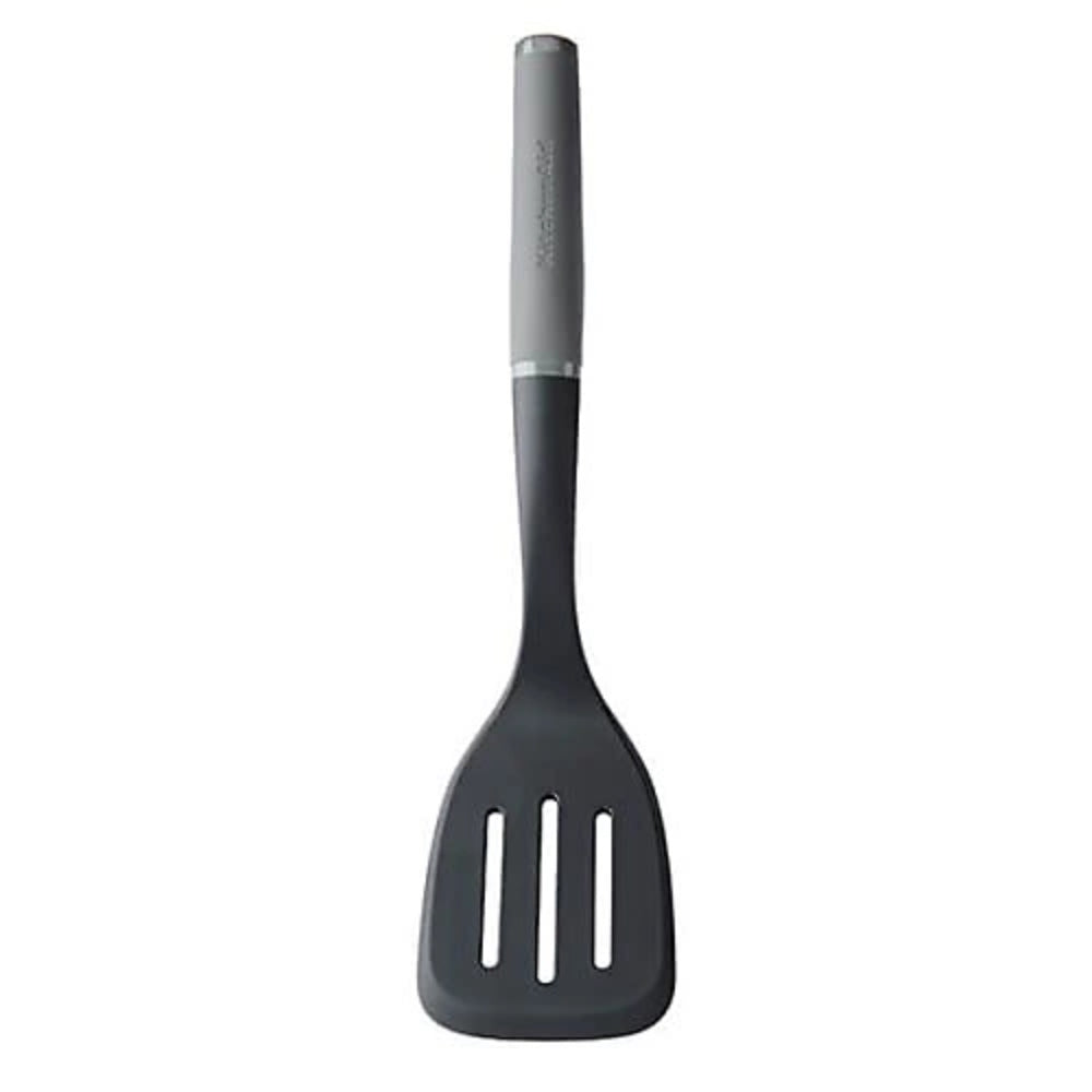 KitchenAid Espatula Ranurada De Nylon Antiadherente Color: Gris