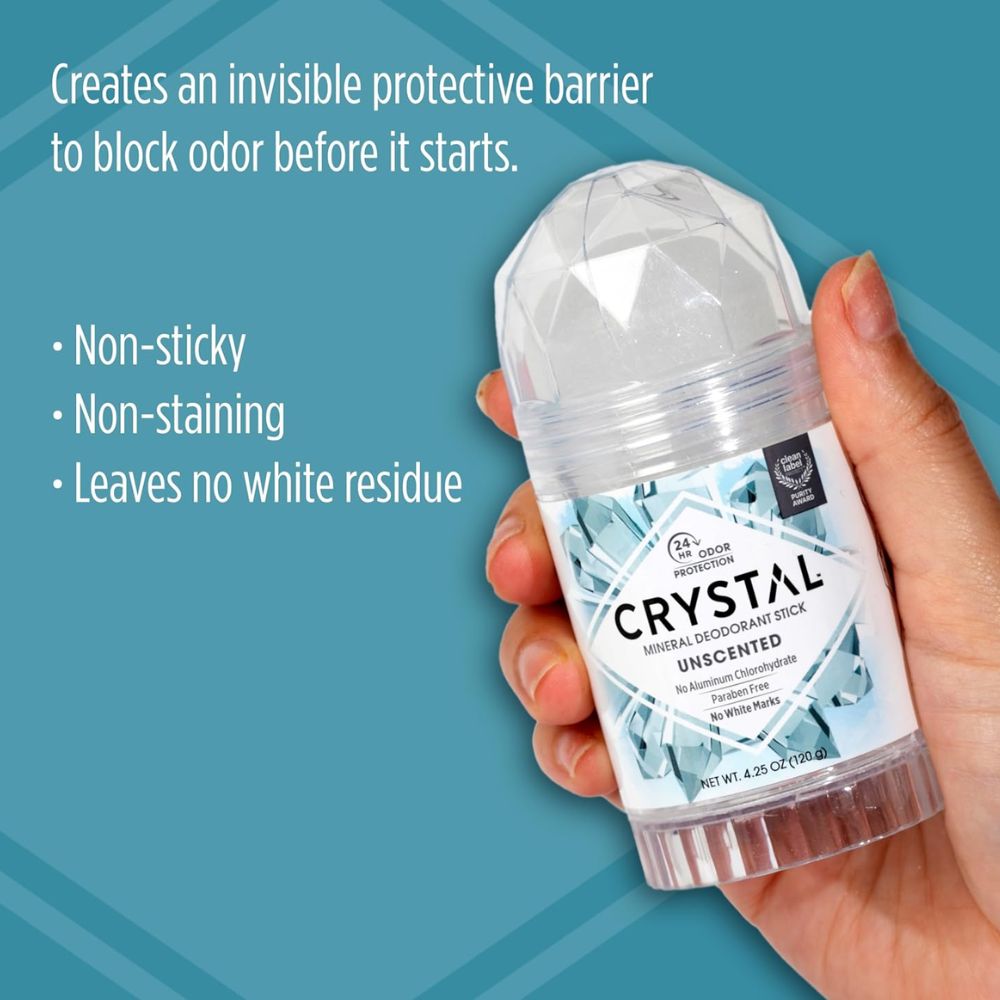Crystal Mineral Deodorant Stick Unscented 120gr