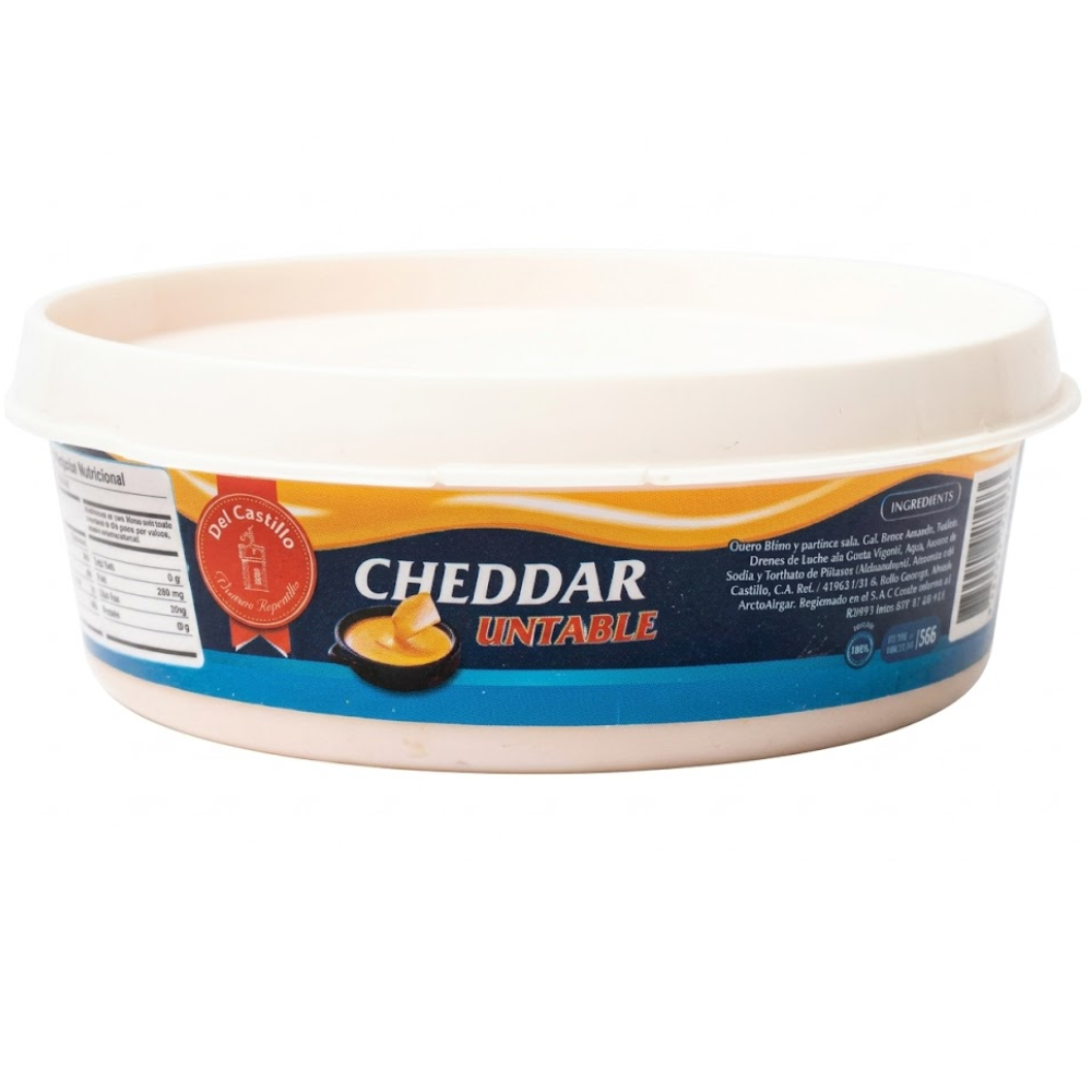 Queso Cheddar Untable Tina Del Castillo 250gr