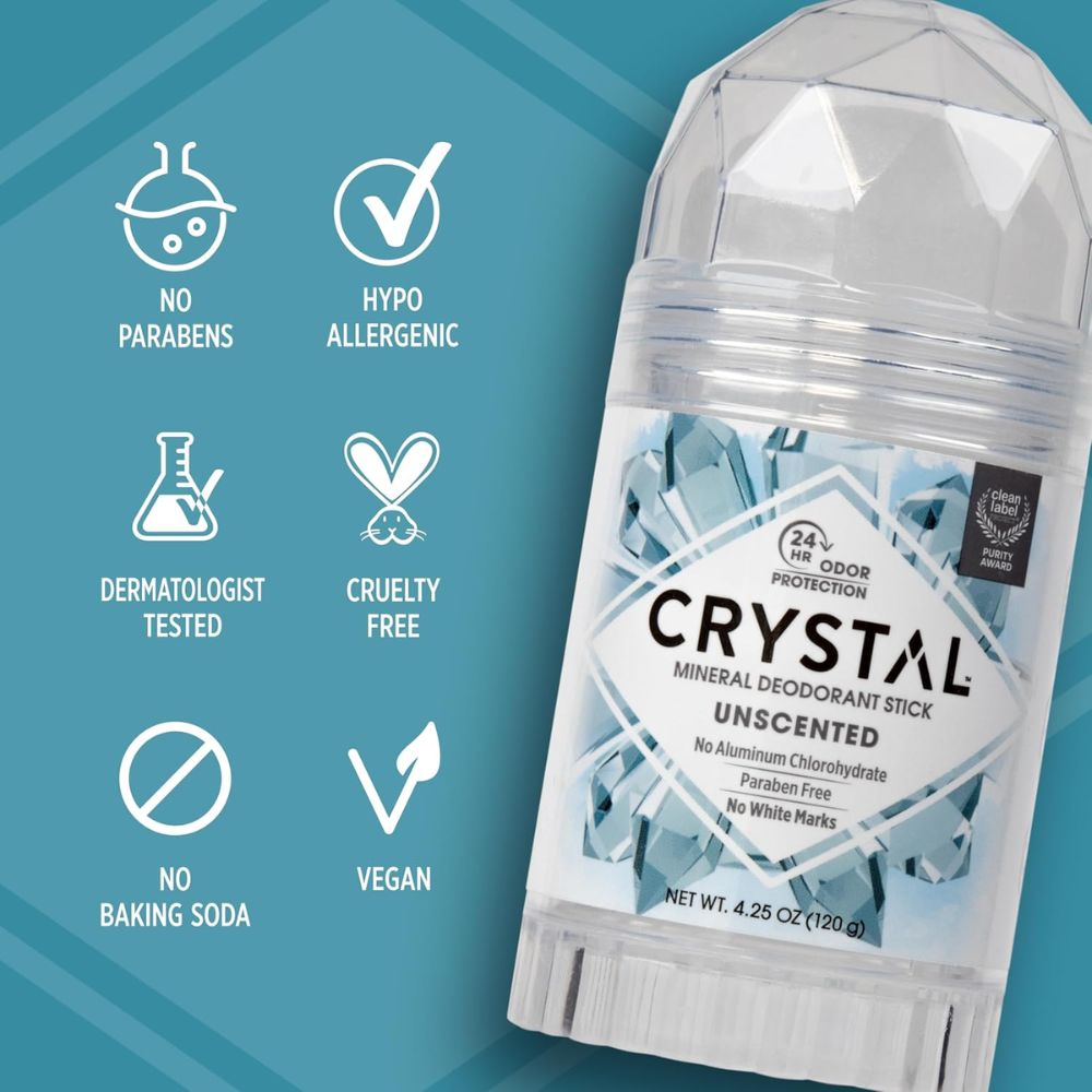 Crystal Mineral Deodorant Stick Unscented 120gr