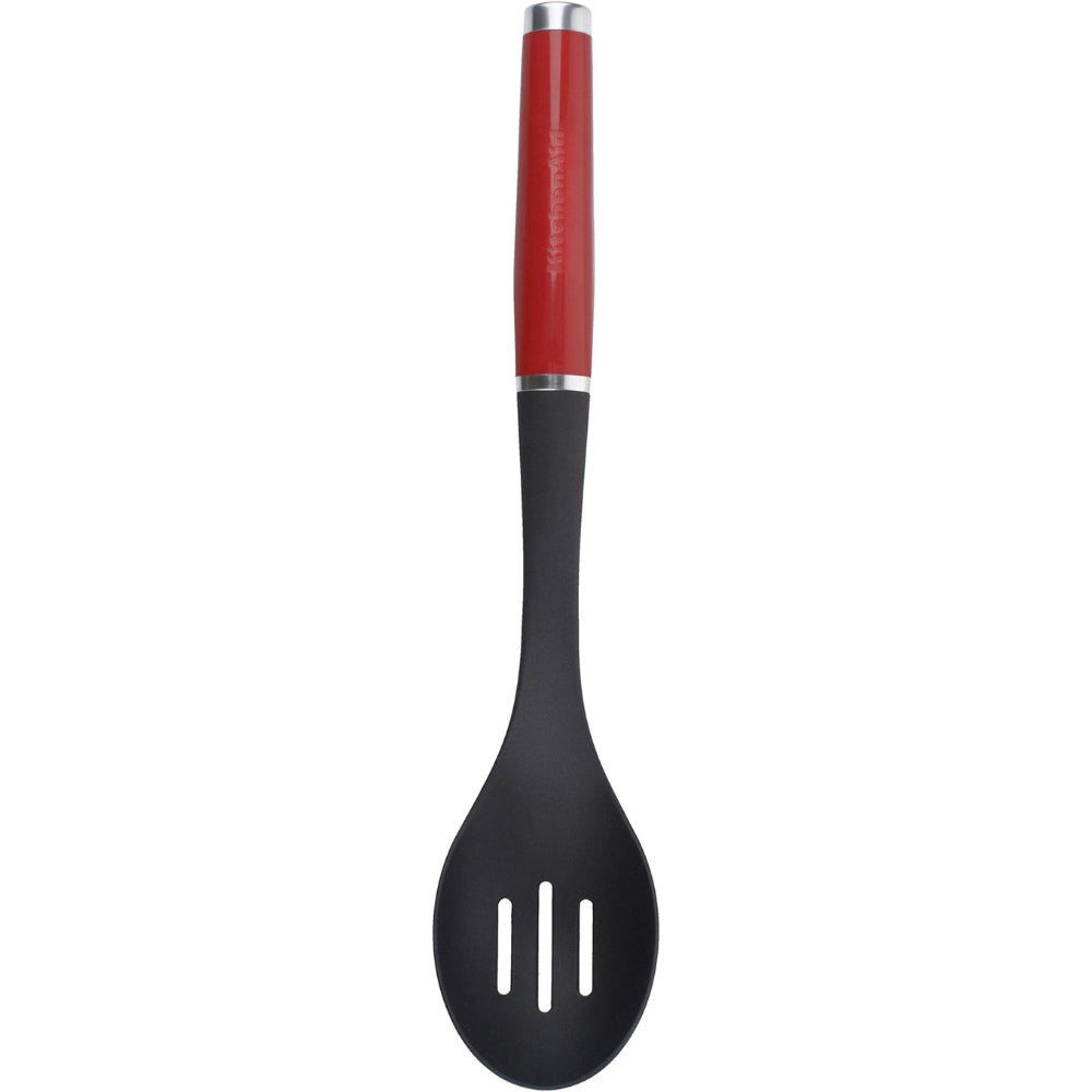 KitchenAid Cuchara Ranurada Antiadherente De Nylon Color Rojo