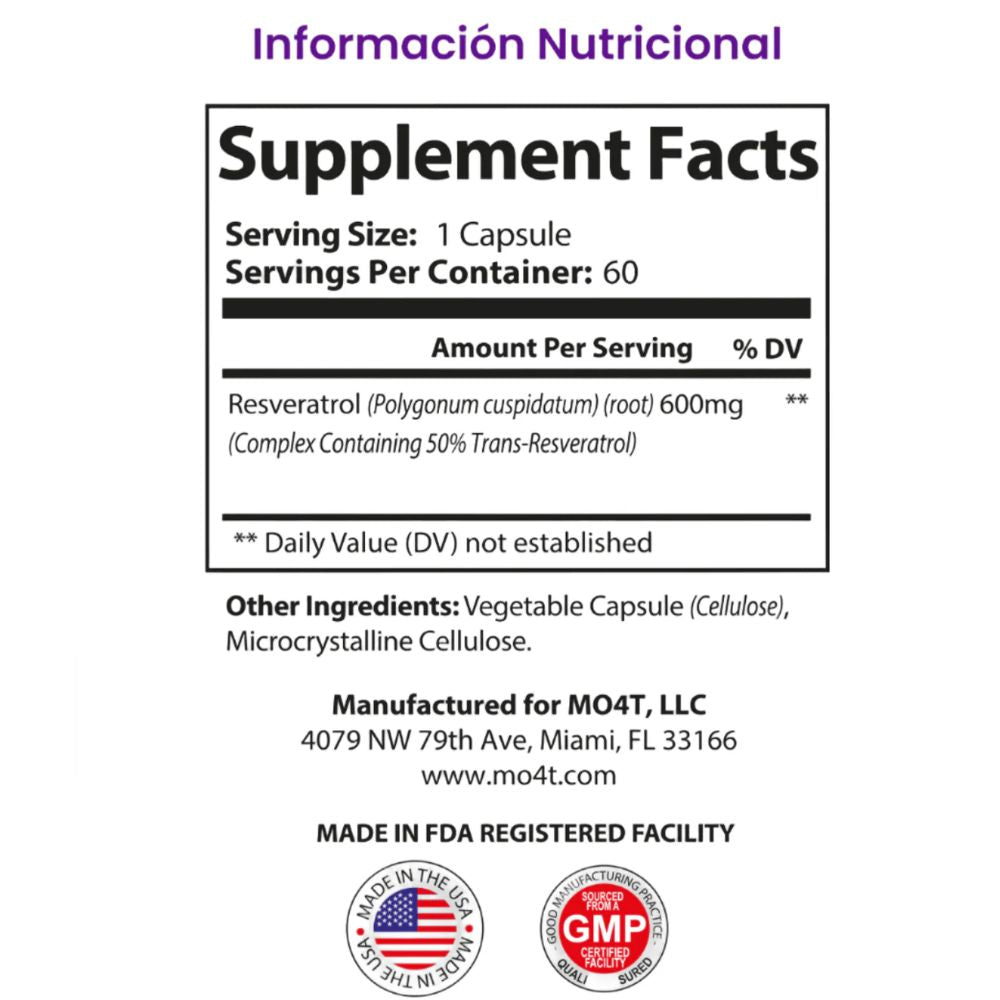 MO4T Trans Resveratrol 60 Capsulas