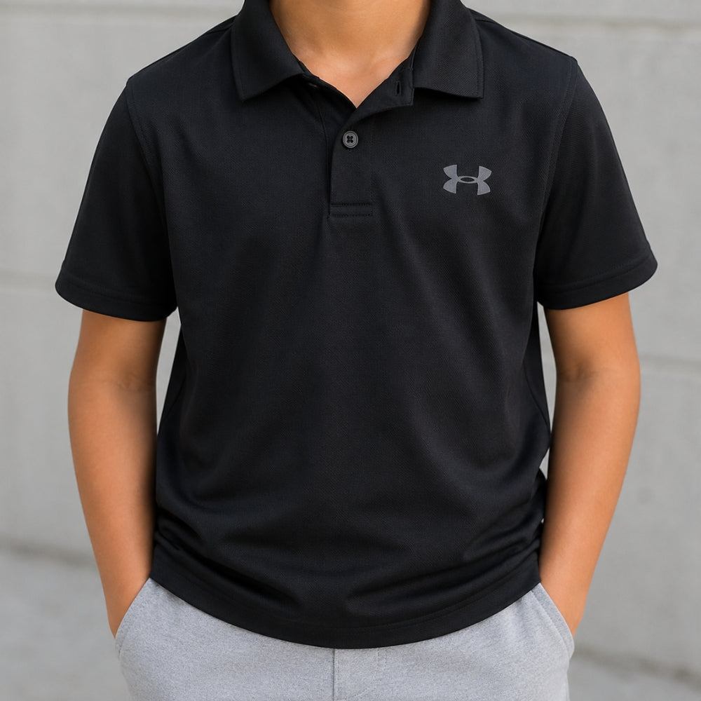 Under Armour Franela Para Niños Performance Polo Color Negro