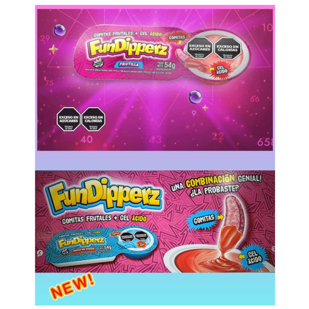 FunDipperz Gomitas Frutales + Gel Acido Sabor Frutilla 12 und 54 grs
