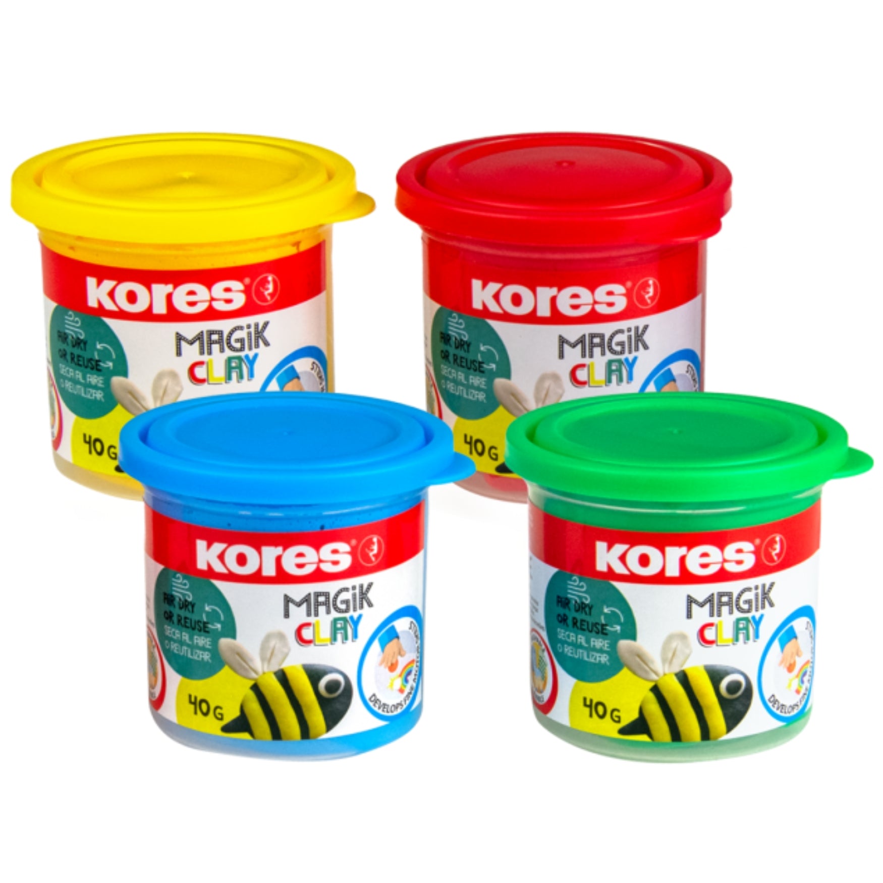 Kores Set Masa Moldeable Magic Clay 4 Colores