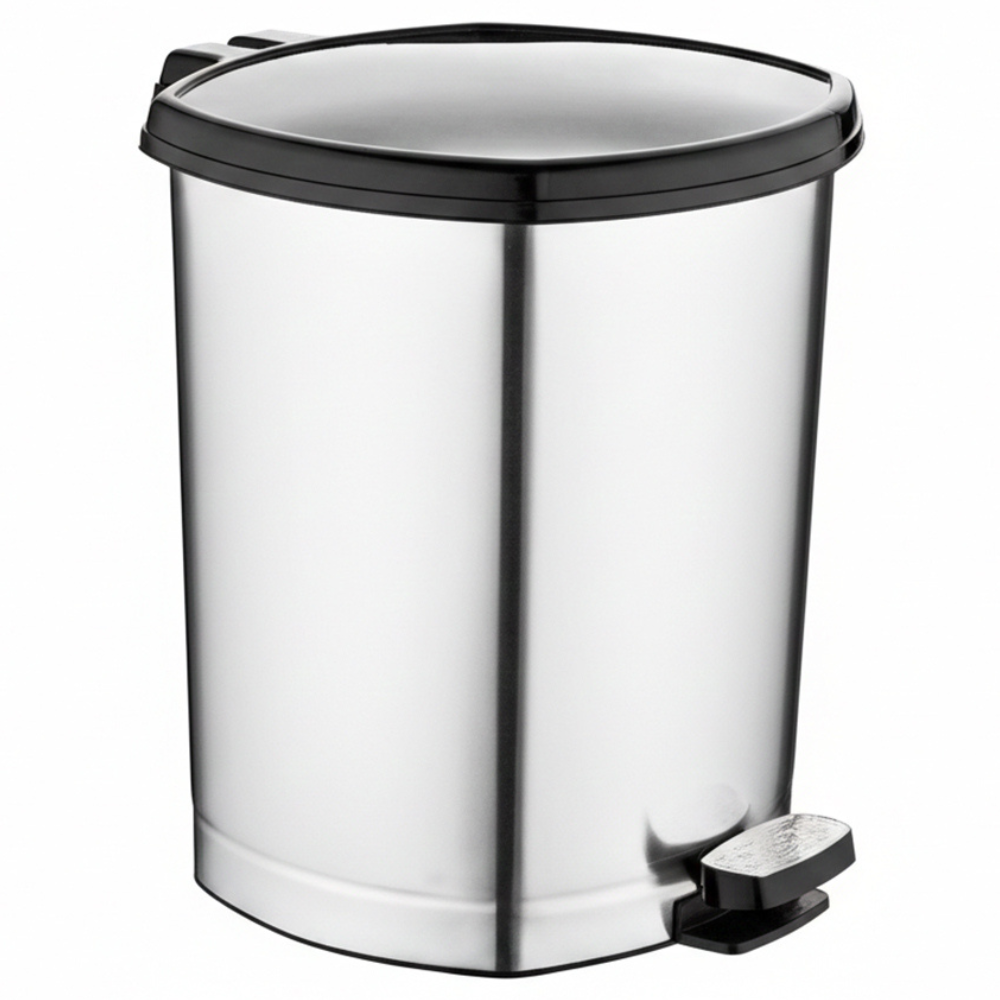 Alfa Hogar Papelera Pedal Bin Plástica Look Metal Smart 6Lt