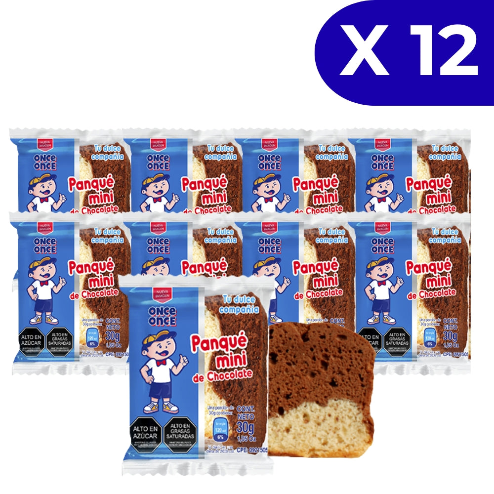 Once Once Mini Panque de Chocolate 12 Und